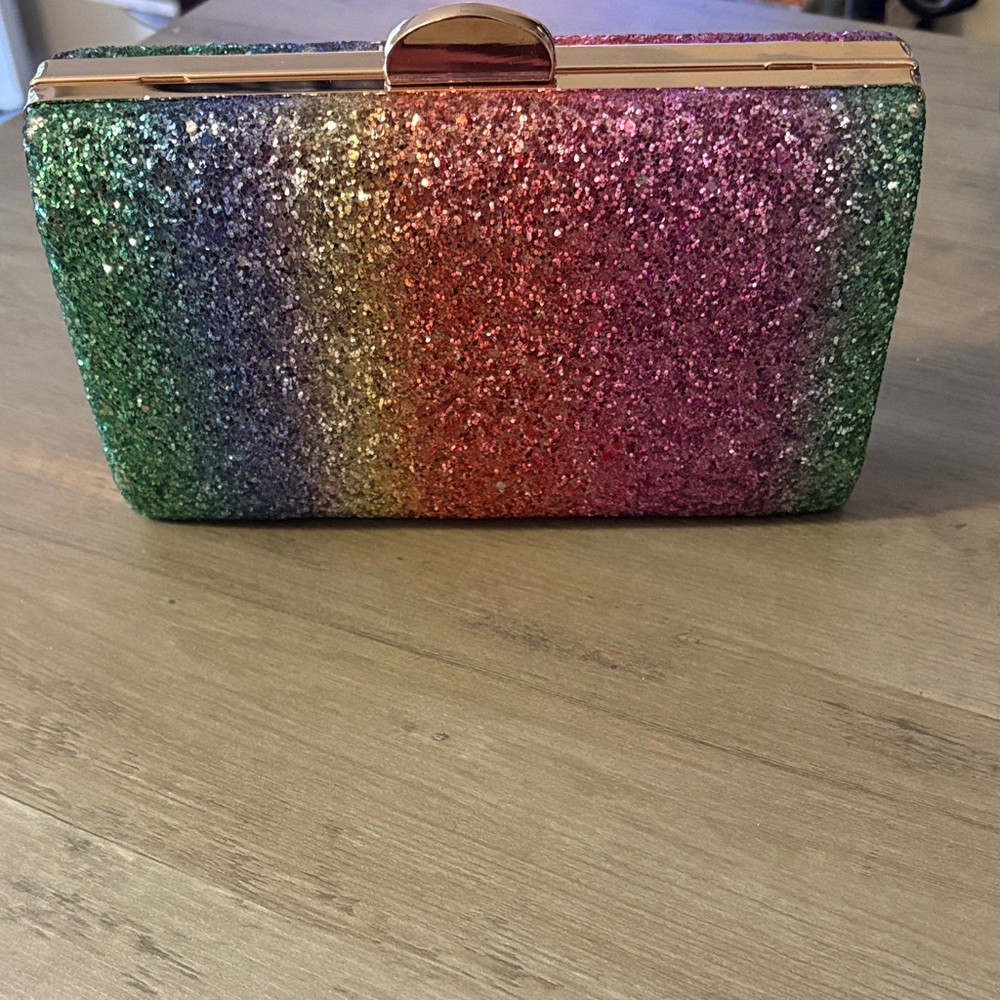Multicolor Glitter Clutch EUC